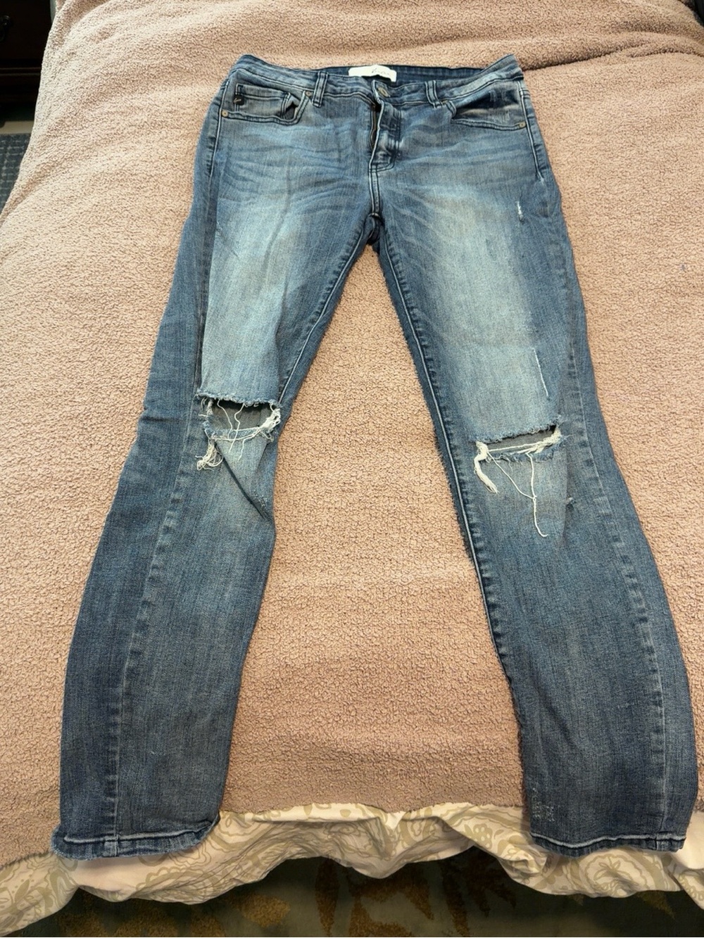 Kancan Jeans 13/30 Distressed Skinny Jeans Medium Wash Stretch Denim